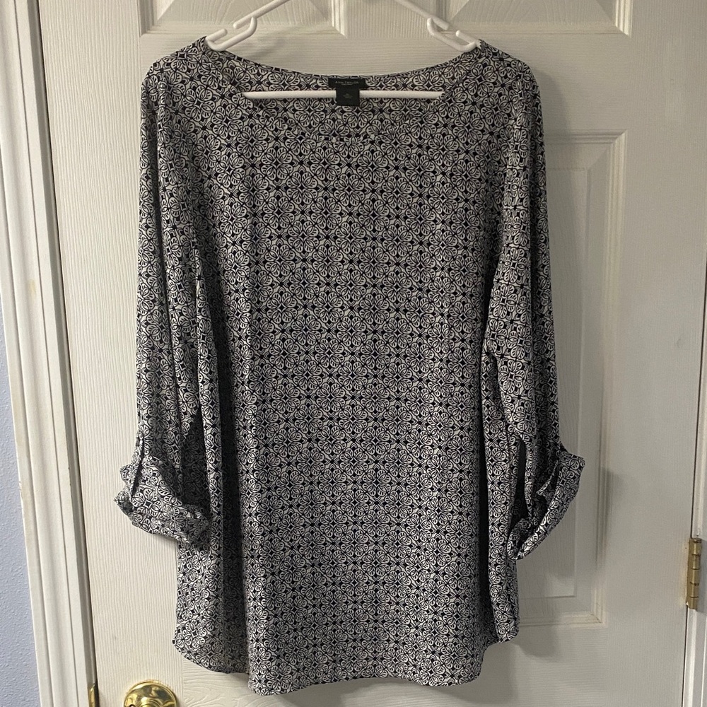 Ann Taylor Factory Black and White Blouse